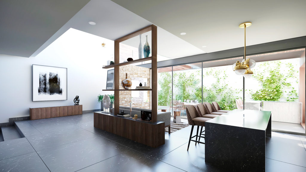 Projet rendu 3D - Casa Zanda terrasse entrée